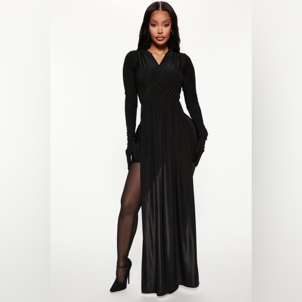 Fashion Nova Black Long Sleeve Dress